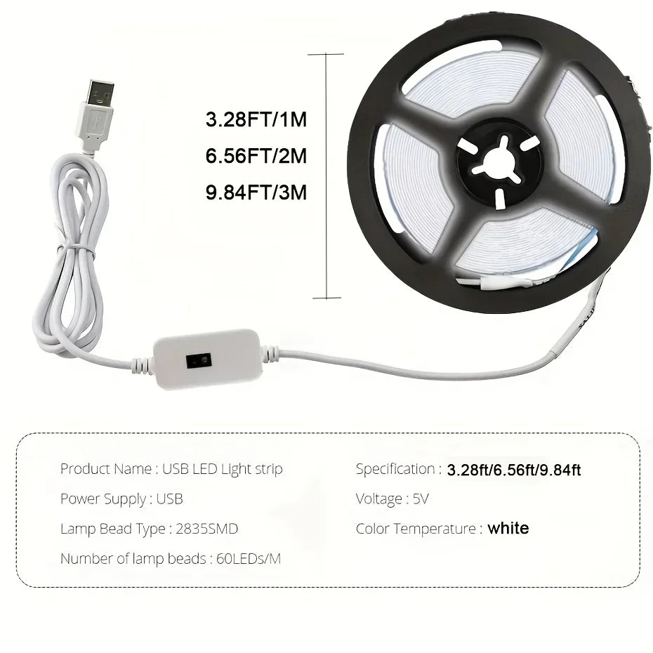 Smart USB Led Strip Light SMD2835 5V Motion Sensor Hand Scan ON OFF Control Backlight Tape for TV Kitchen Cabinet Wardrobe