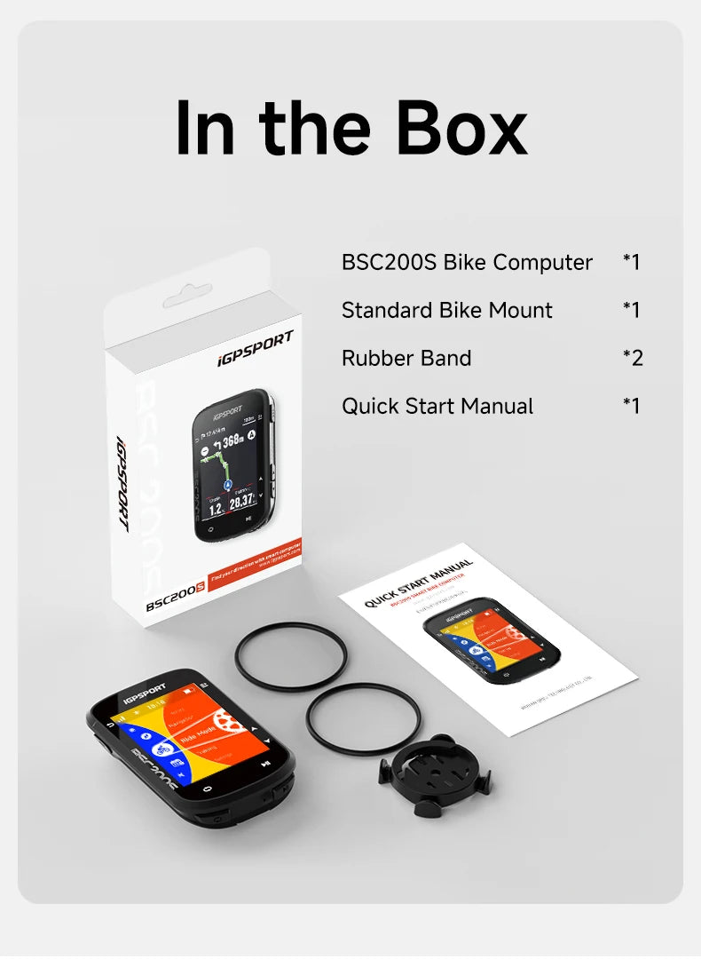 iGPSPORT BSC200S GPS Route Navigation Bike Computer Colorful Screen Wireless Bicycle Speedometer Cycling Odometer Bluetooth Ant