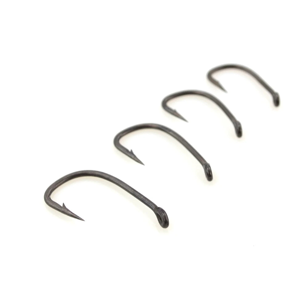 15pcs PTFE Coated High Carbon Steel Barbed Fish Hook With Eye  Carp Fishing Accessories X702