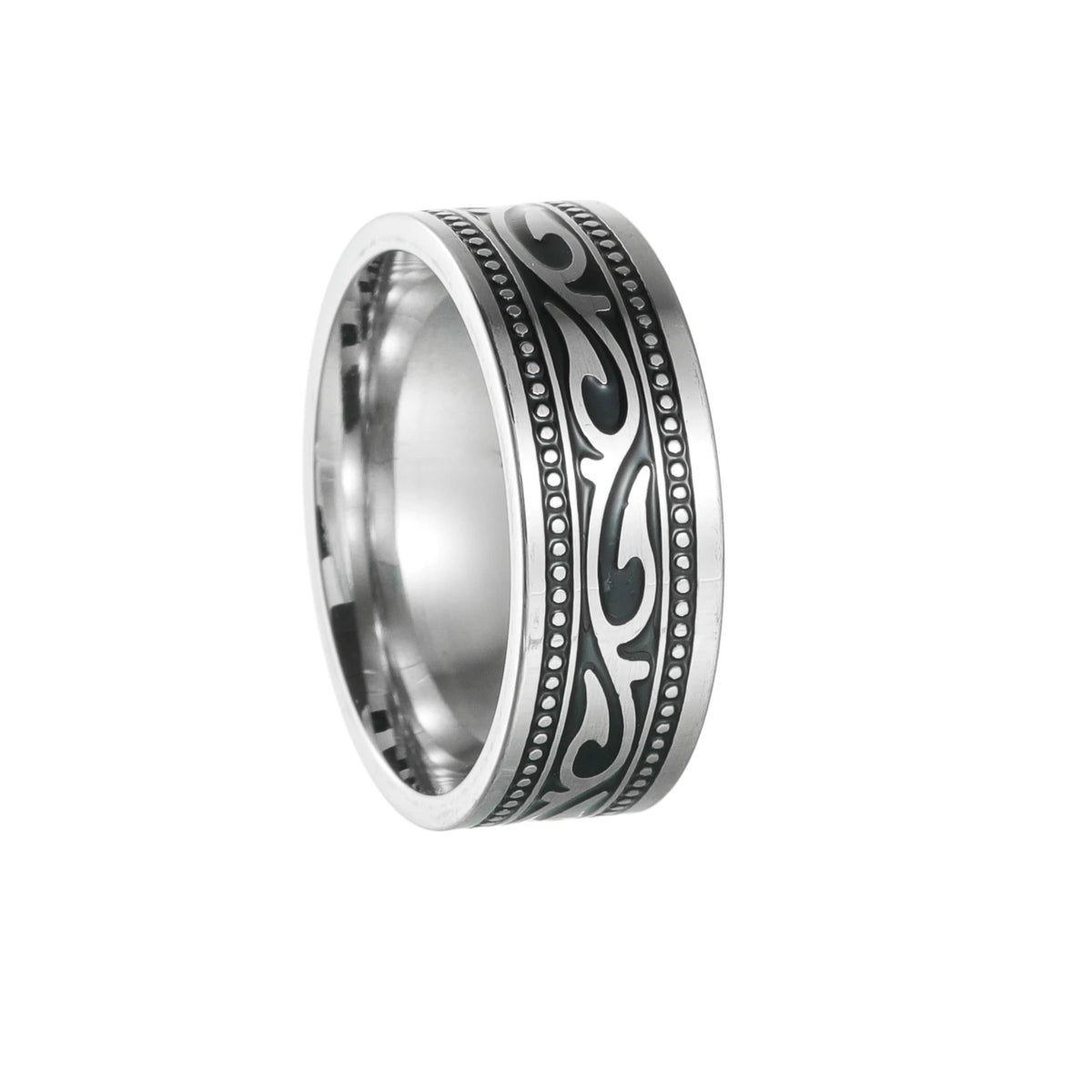 Stainless Steel Rings for Men Eye Silvery Retro Carving Celtic Band Rings Vintage Biker Band Rings