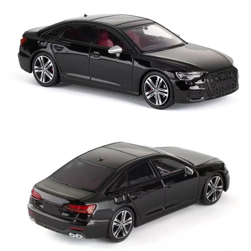 1:64 Scale Masdi Audi S6 Die-Cast Model Car Black Simulation Alloy Collectible Ornament For Car Collectors Enthusiasts Toy Gifts