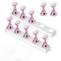 1 Set 5Pcs Nail Art Display Stand With Clamp Base Nail Practice Holder Household Salon Beginner Manicure Supply