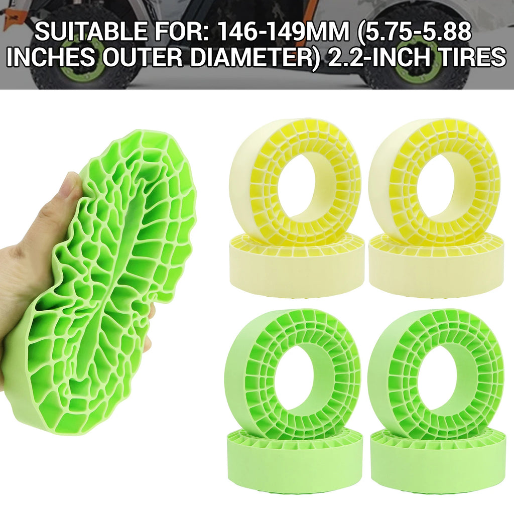 4PCS Silicone Rubber Inserts 2.2" Wheel Tires Super Soft For 1/7 1/8 1/10 RC Car