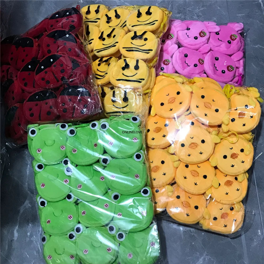 36PCS/LOT Plush Animals Mix Coin Bag Pouch
