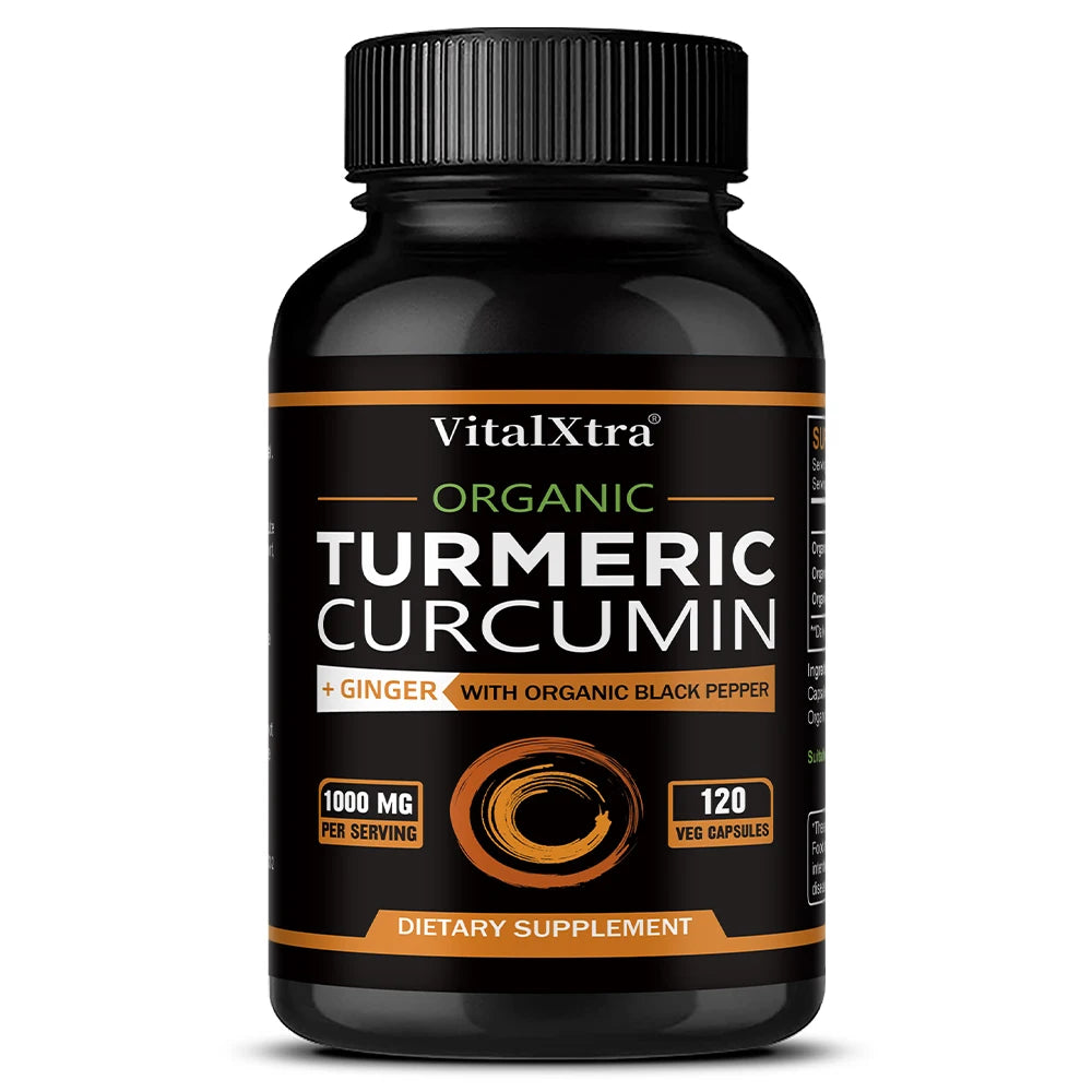 Turmeric Curcumin with Black Pepper & Ginger, 95% Curcuminoids, Joint, Brain, Cognitive, Digestive & Immune Support, Antioxidant