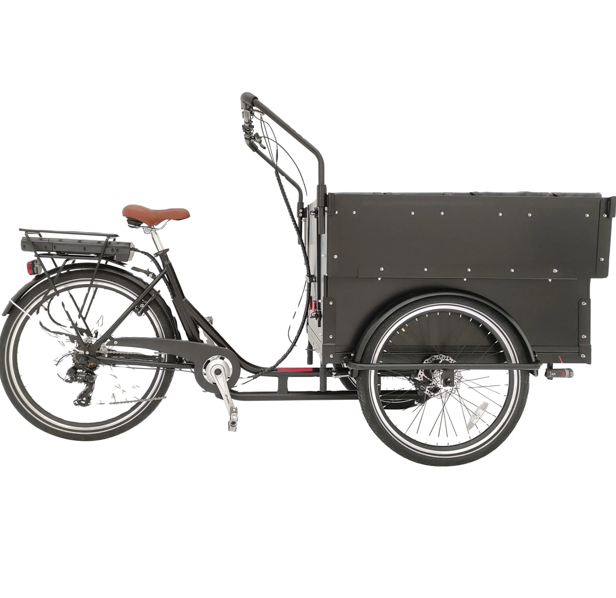 Electric Cargo Tricycle,Heavy Loading Bike with Hydraulic Disc Brake,School Transport for 6 Kids,3Wheel Utility Cycle for Family