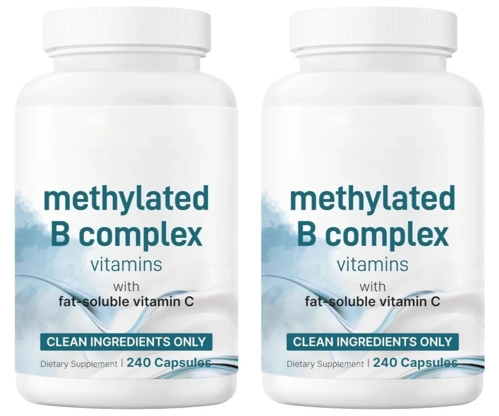 Methylated B Complex Capsule 240 Count Support Energy Generation & Neurological Health — Methylfolate B12,Thiamine and Vitamin C