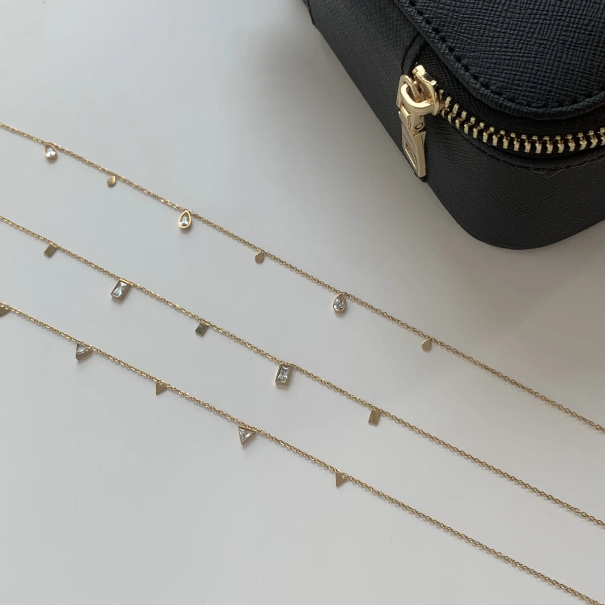 316L stainless steel tassel geometric Crystal zircon pendant Necklace for ladies party jewelry necklace