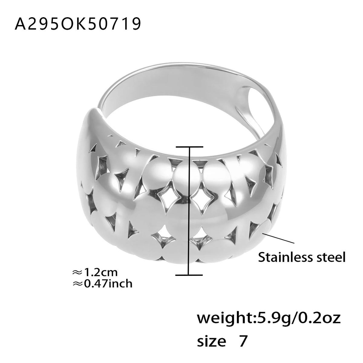 Multi-style Waterproof Gold Color Silver Chunky Ring Women's Geometric 316 Stainless Steel Ring Femme Finger Fashion Jewelry