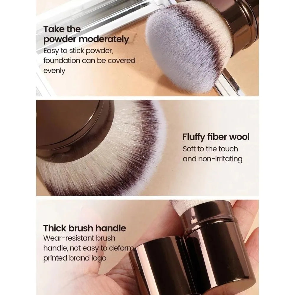 1 PCS Portable Synthetic Hair Retractable Makeup Brush UItra-Soft Flat Angle Powder Brush Makeup Tool Makeup Application