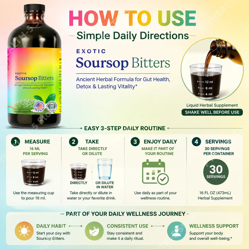Herbal Soursop Bitters Liquid Supplement,Black Seed Moringa Irish Moss Drops for Gut Digestive Wellness Immune 16 Fl Oz(473ml)