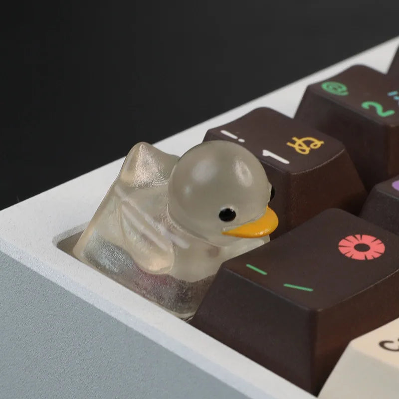 1PC Cute Duck Personalized Resin KeyCap Cartoon Decoration Gaming Key Cap for Cherry Mx Switch Gamer Mechanical Keyboard Gift