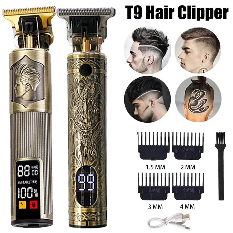 Portable Hairdressing Clipper USB Fast Charging Approaching Zero Gapped Cutting Shaver Man Electric Grooming Kit