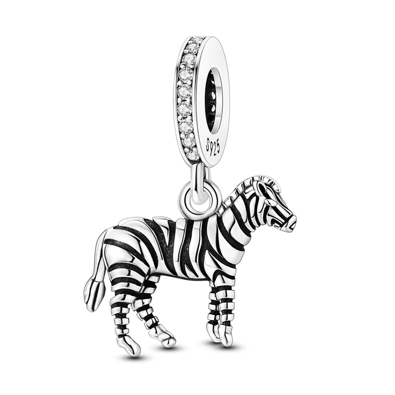 Beautiful 925 Sterling Silver Puppy Cat Swallow Raccoon Giraffe Animal Pendant Fit DIY Bracelet Necklace Package Jewelry Gifts