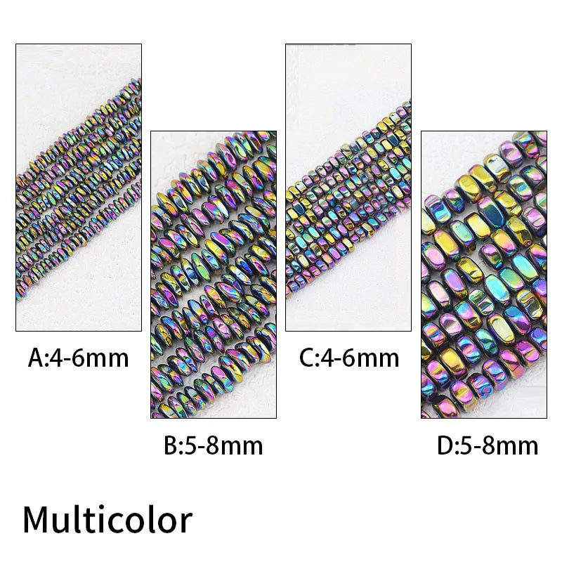 WLYeeS Gravel Stone beads 4-8mm Irregular Gold Colour Hematite  small Spacer Loose Bead for Jewelry bracelet Necklace Making DIY