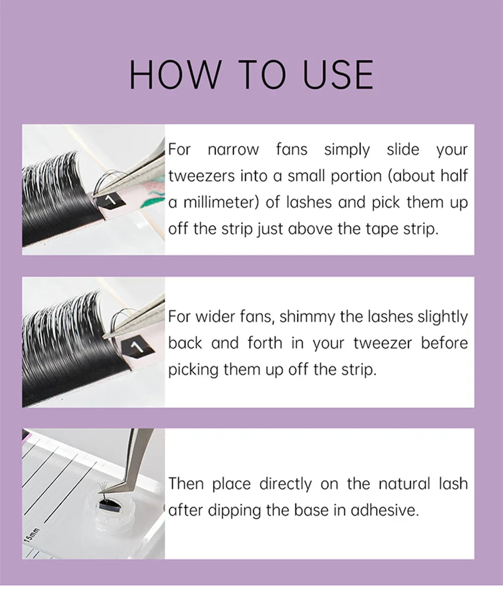 Yelix Easy Fanning Eyelash Extensions Fast Fan Blooming Individual Lashes Automatic High Quality Flowering Volume Eyelash