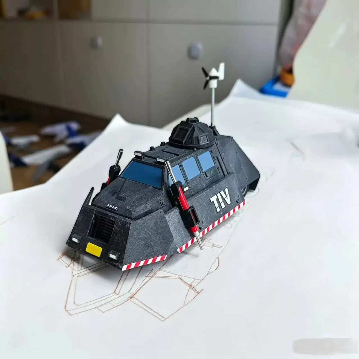 3D Printed Tiv2 Deployable Tornado Intercept Vehicle 2 Static Scale Display Model Collectible Desk Decor Gift For Science Fans