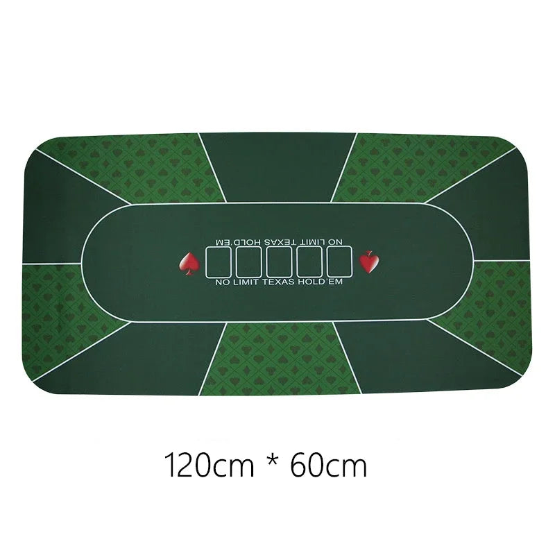 1.2*0.6m Hold'Em Texas Poker Mat Black Jack Baccarat Dice Durable Rubber Home Gaming Desk Pad