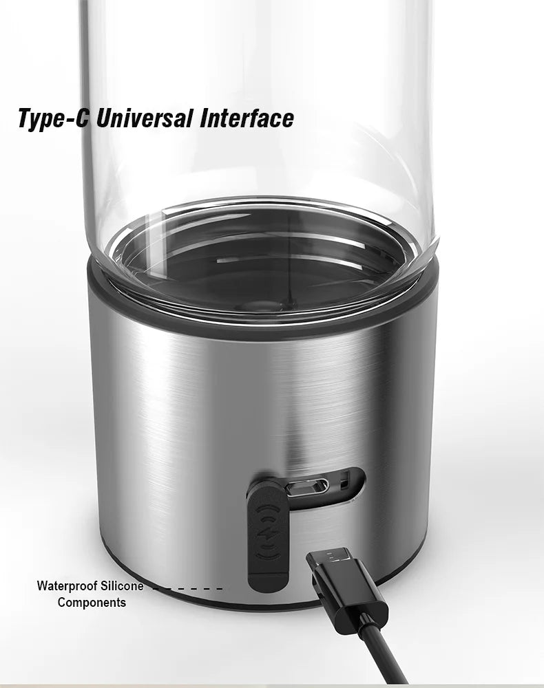 Portable High Performance Hydrogen Water Generator Bottle SPE PEM Chamber Electrolytic Ionizer Rechargeable Hydrogen Water Cup