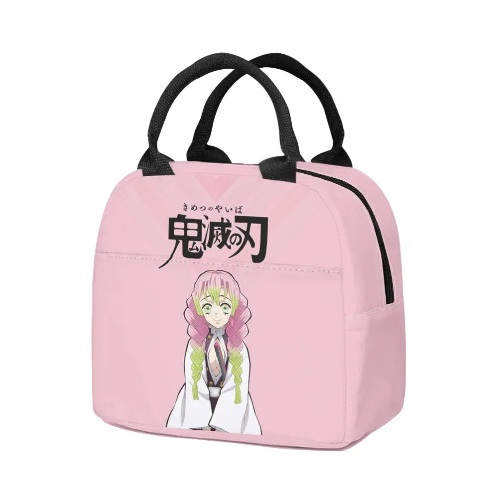 New Anime Peripheral Demon Slayer 3D School Backpack Lunch Bag Pencil Case 3-Piece Set Printed Holiday Gift for Students Gift