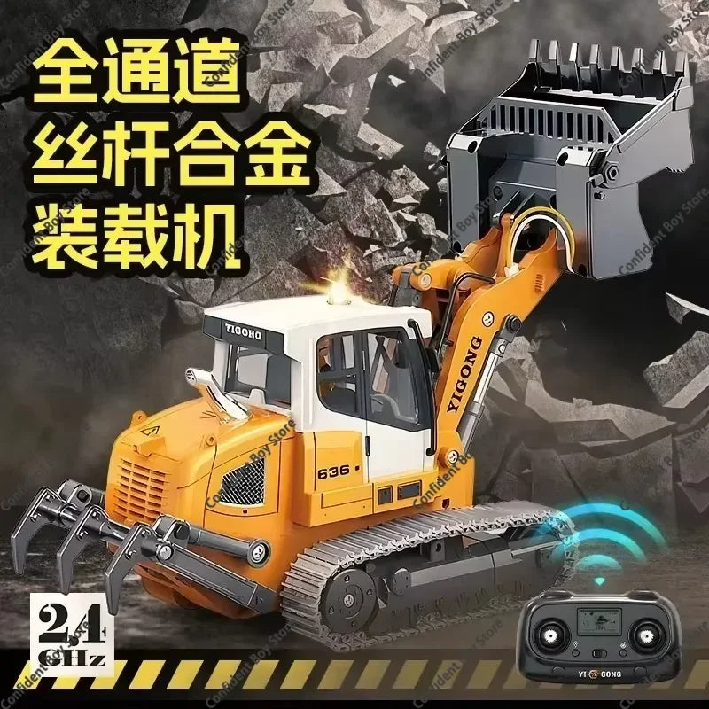 Mini Excavator 1/50 970 Electric Excavator Simulation Model With Lighting System Desktop Remote Control Excavator Model Toy