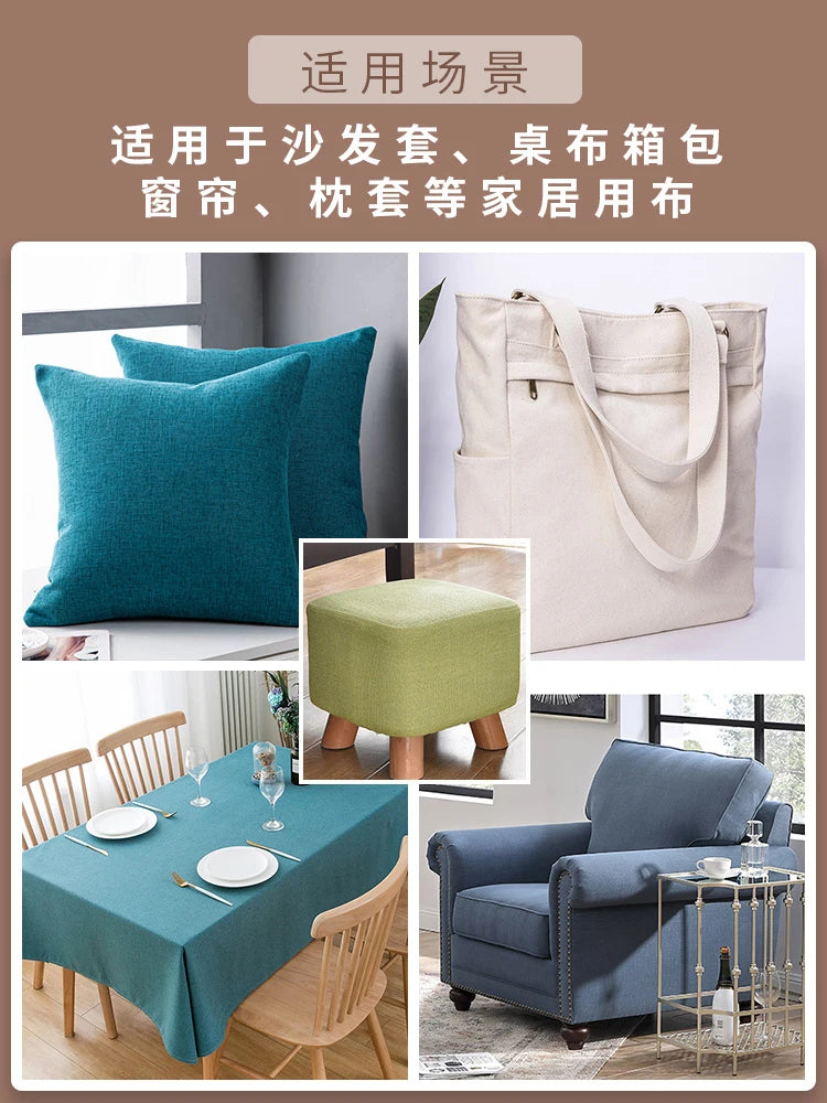 150 Cm Wide Home Textile Cotton Linen Style Sofa Fabric Solid Color Thickened Linen Coarse Cloth DIY Tablecloth Fabric 400 G / M