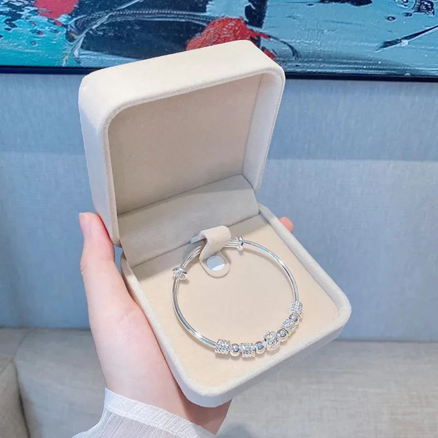 925 Silver Charm Lucky Beads Bangles For Women Bracelets Fashion Party Wedding Engagement Popular Brands Jewelry