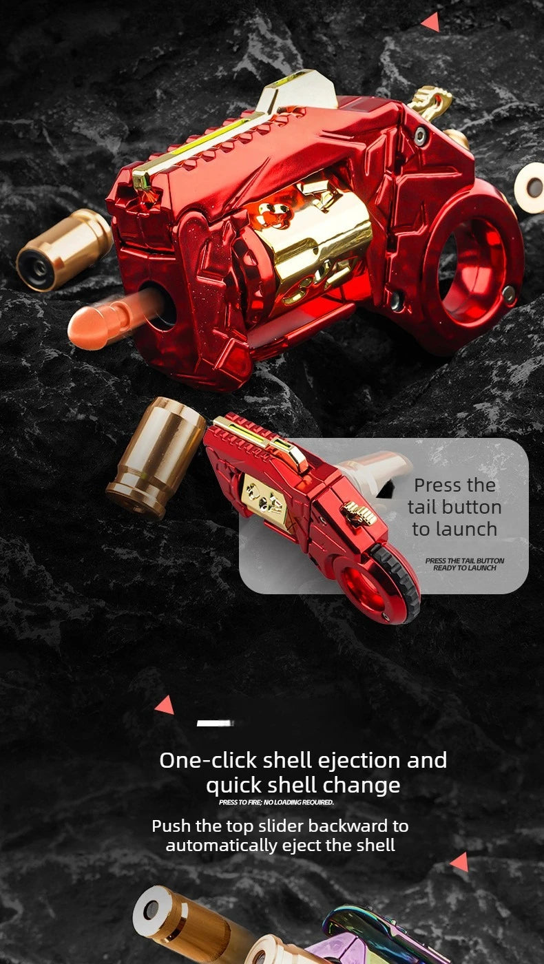 Alloy Mini Toy Gun with One-Button Shell Ejection Spinner Multiple Fun Modes Stress Relief Fidget Toy Cool Gift for Boys Teens