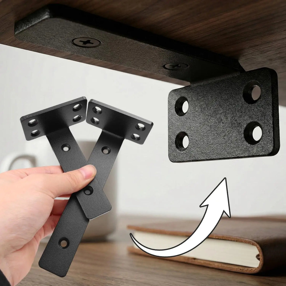 Thickened Floating Shelf Brackets Integrated Wall-Mounted Invisible L Bracke Rust-Resistant Heavy Duty Furniture Board Support