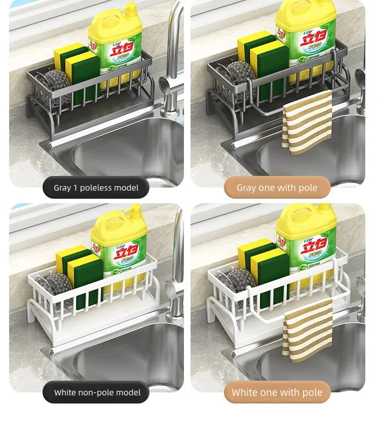 Tap Mounted Shelf for Home Kitchen Accessories Kitchen Spice Storage Shelf with Drainage Rack Installation Sink Organizer