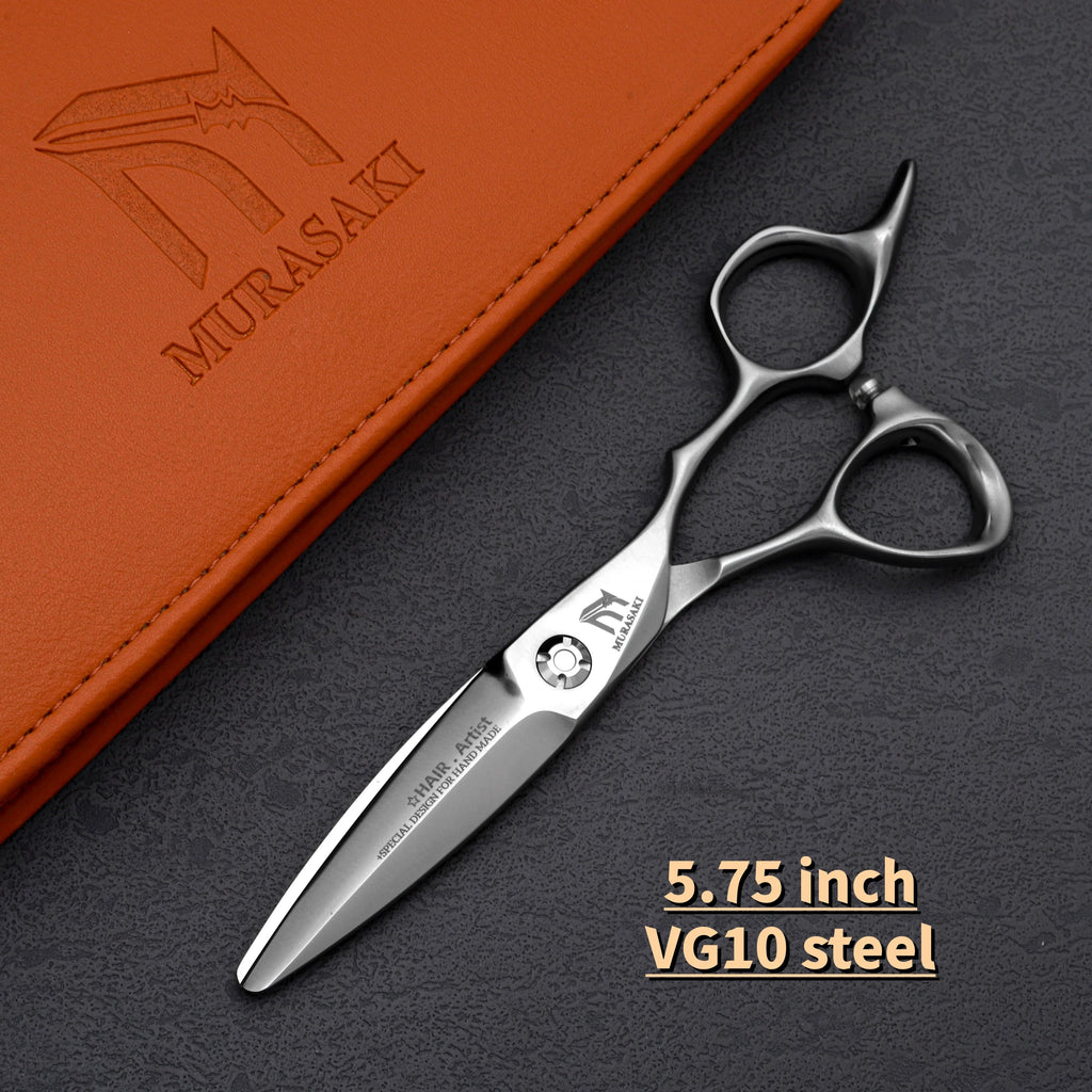 Professional VG10 Steel Barber Scissors, 5.75 Inch Willow Leaf Single-Sided Sharp Blade, Specialized for Regulating Hair Volume