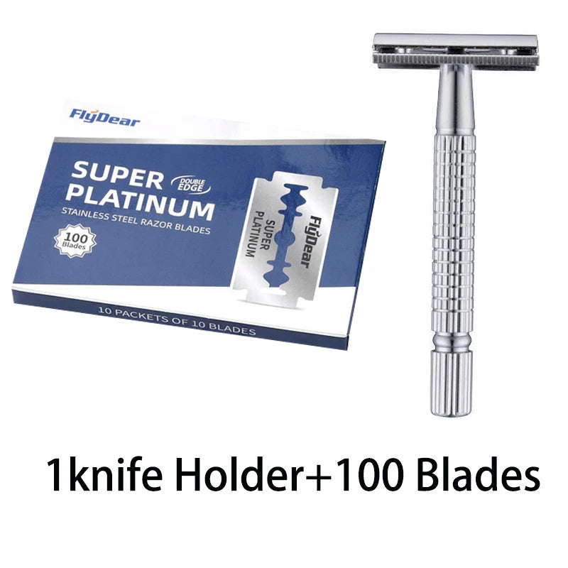 Razor Stainless Steel Double-Blade Razor Old Fashioned Razor Manual Shaving for Men