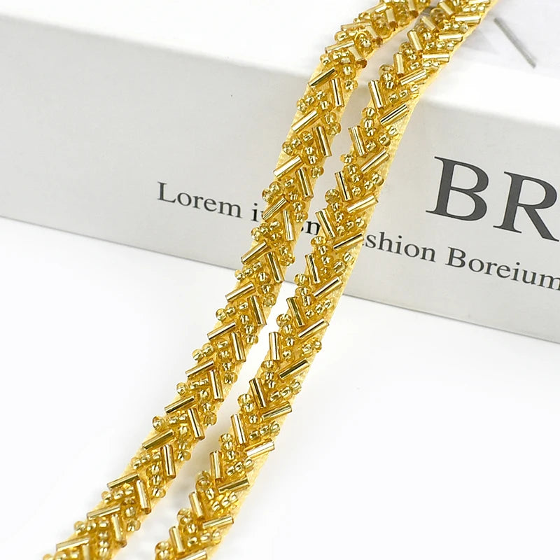 2/5/10Yards 7mm Beaded Lace Ribbon Sewing Wedding Dresses Laces Trim Decorative Trimmings Stitching Fabric DIY Crafts Materials
