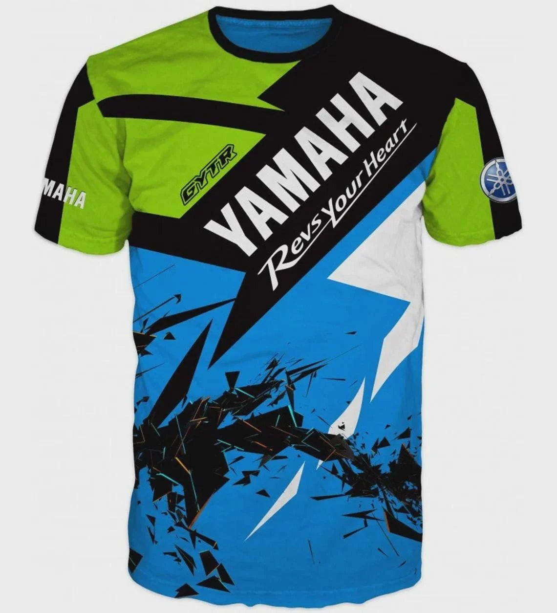New Yamaha fashion 3D printed team motorcycle cross-country racing T-shirt for men, quick-dry, breathable, round-neck sports shirt