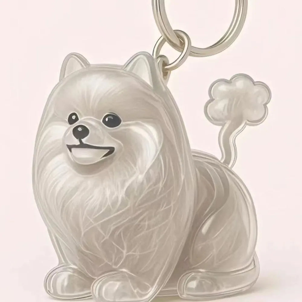 Dog Shape Dog Hair Storage Box Hair Grooming DIY Handmade Pet Hair Keychain Transparent Keyring Puppy Pendants Pet lovers