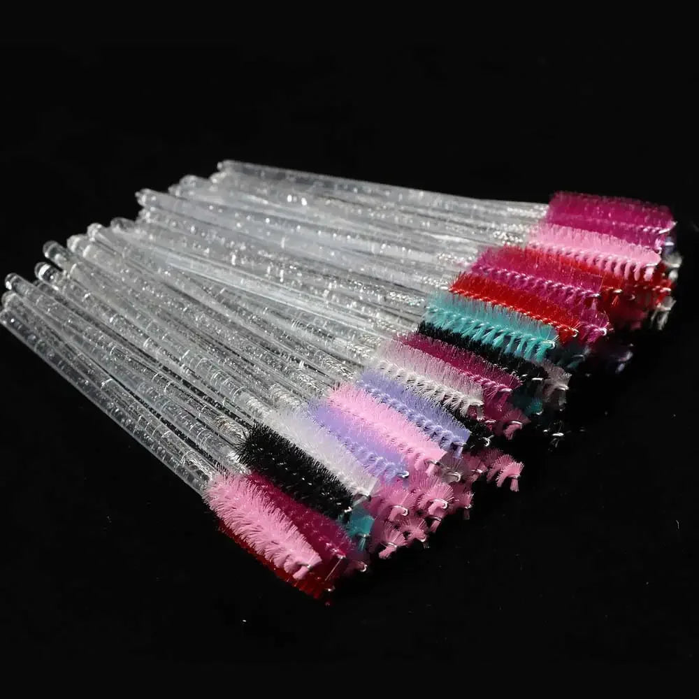 Disposable Crystal Eyelashes Brush Comb 50Pcs Eye Lashes Extension Mascara Wands Makeup Professional Makeup Beauty Tool