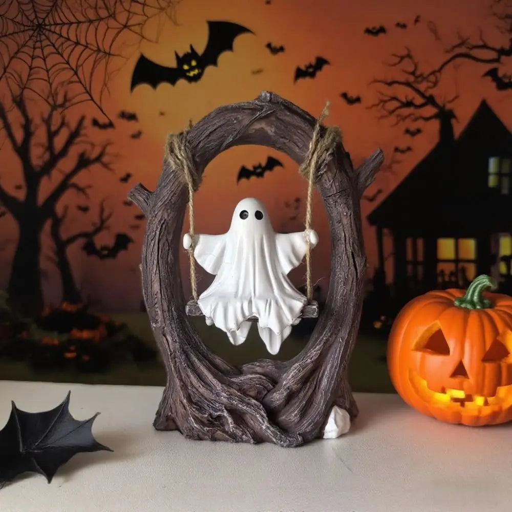 Halloween Themed Halloween Swing Ghost Ornament Handicraft Model Spooky Ghosts Decor Statue Collectible