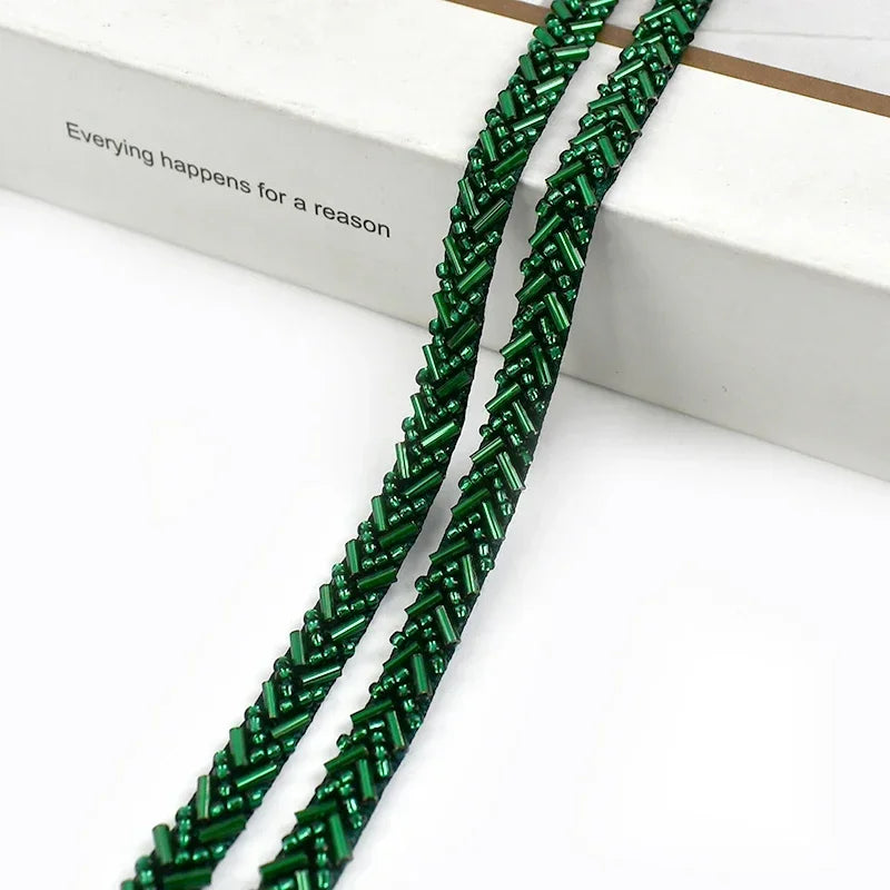 2/5/10Yards 7mm Beaded Lace Ribbon Sewing Wedding Dresses Laces Trim Decorative Trimmings Stitching Fabric DIY Crafts Materials