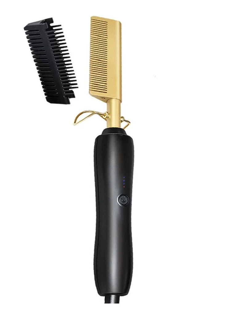 Hot Comb Hair Straightener Electric Hot Comb Brush Flat Iron Electric Heating Comb With LCD Display Hair Straightener For Wig