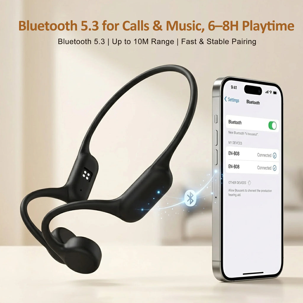 Open Ear Bone Conduction Hearing Aid Bluetooth Headphones for Deaf Multi Channel Rechargeable Hearing Aids
