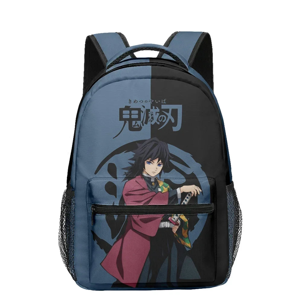 New Anime Peripheral Demon Slayer 3D School Backpack Lunch Bag Pencil Case 3-Piece Set Printed Holiday Gift for Students Gift
