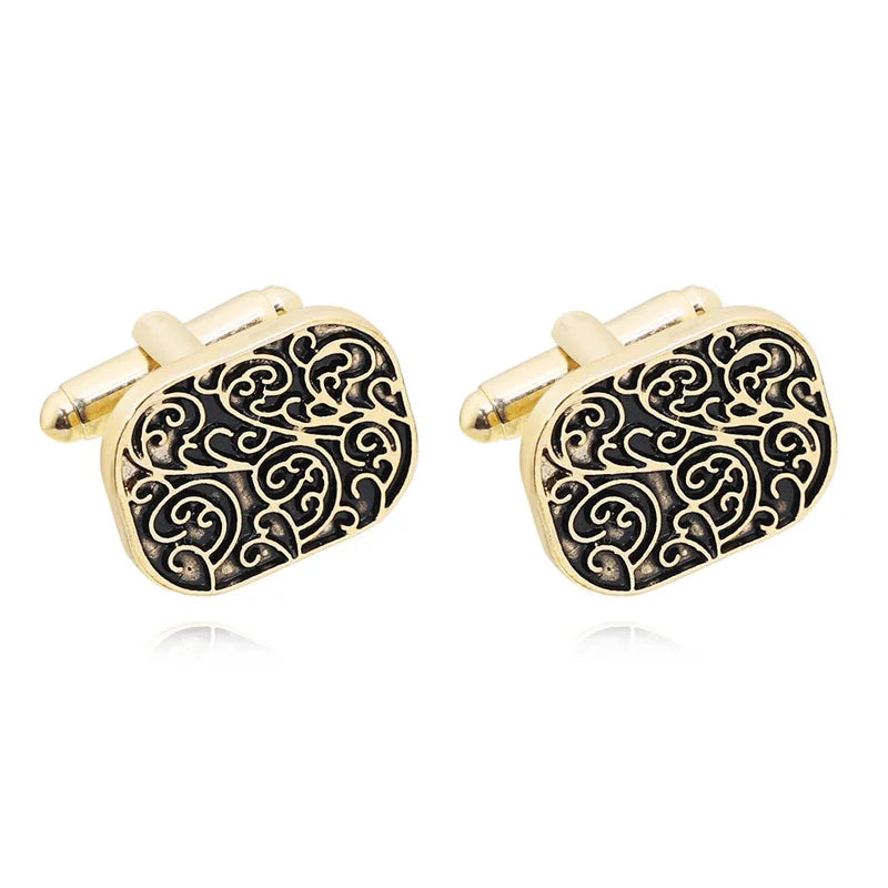 Luxury Men's Cufflinks High Quality Square Round Maple Leaf Cufflinks for Men Fashion Shirt Cufflinks Party Wedding Decorations