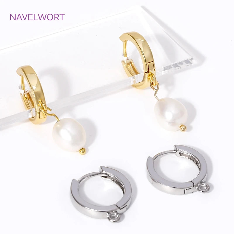 18K Gold Plated Round Earring Clasps Accessories,Clasps For Earrings,For Earring Making Supplies,DIY Jewelry Making Materials