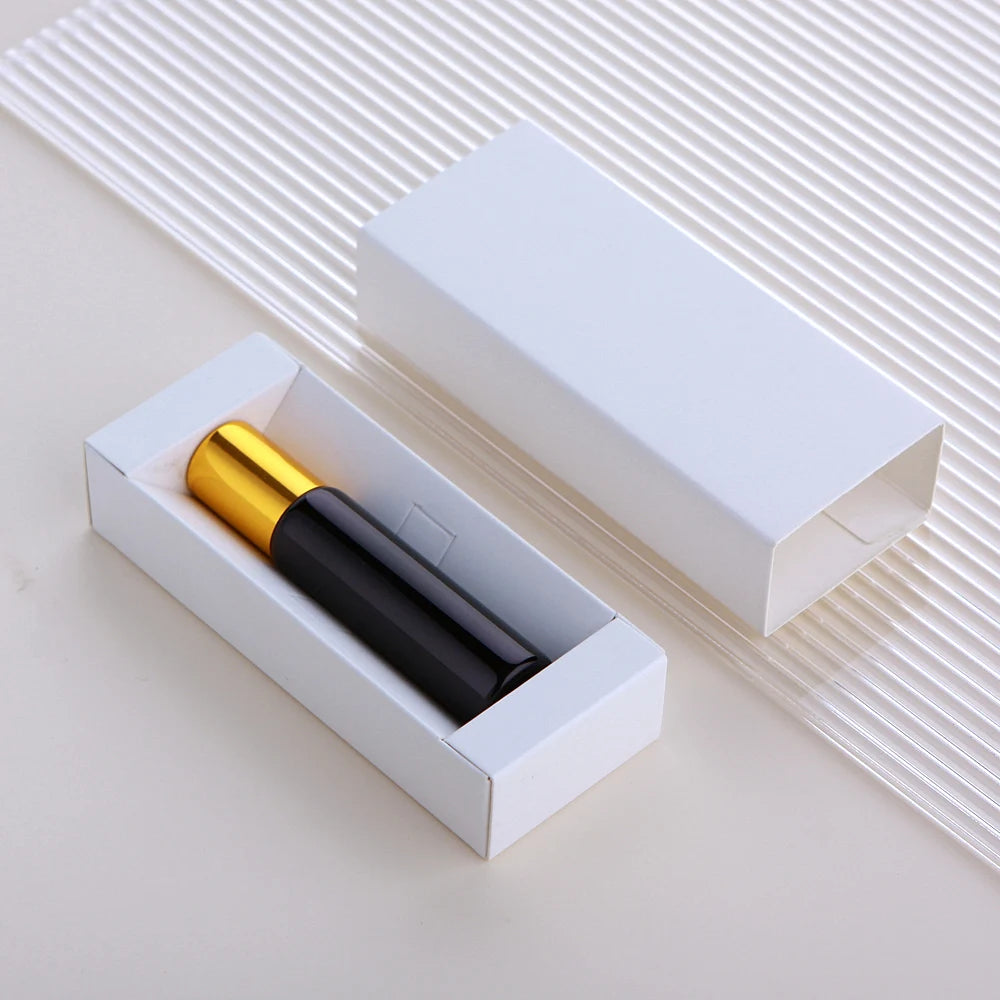 50 Pcs/Lot 10ml Electroplated Roll On Perfume Bottle Refillable Essential Oil Bottles With Box Roller Glass Vials LOGO Pay Extra