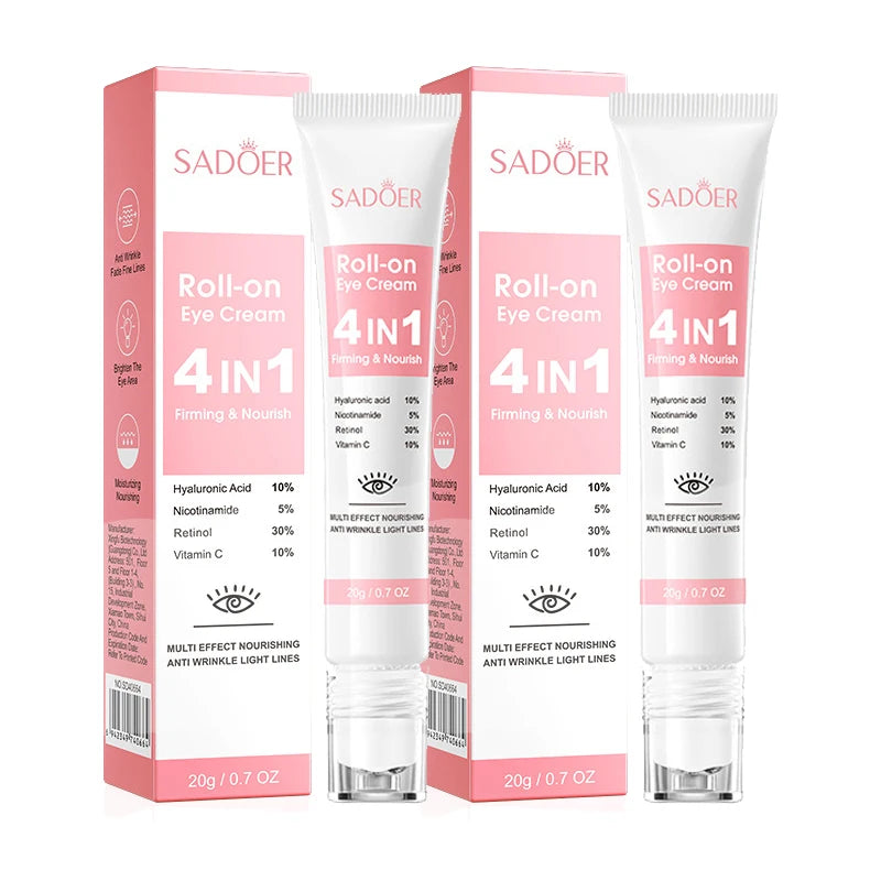 1/2/3pcs SADOER Eye Cream Retinol Nicotinamide Hyaluronic Acid Vitamin C Anti Dark Circle 4in1 Moisturizing Anti-Aging Eye Serum