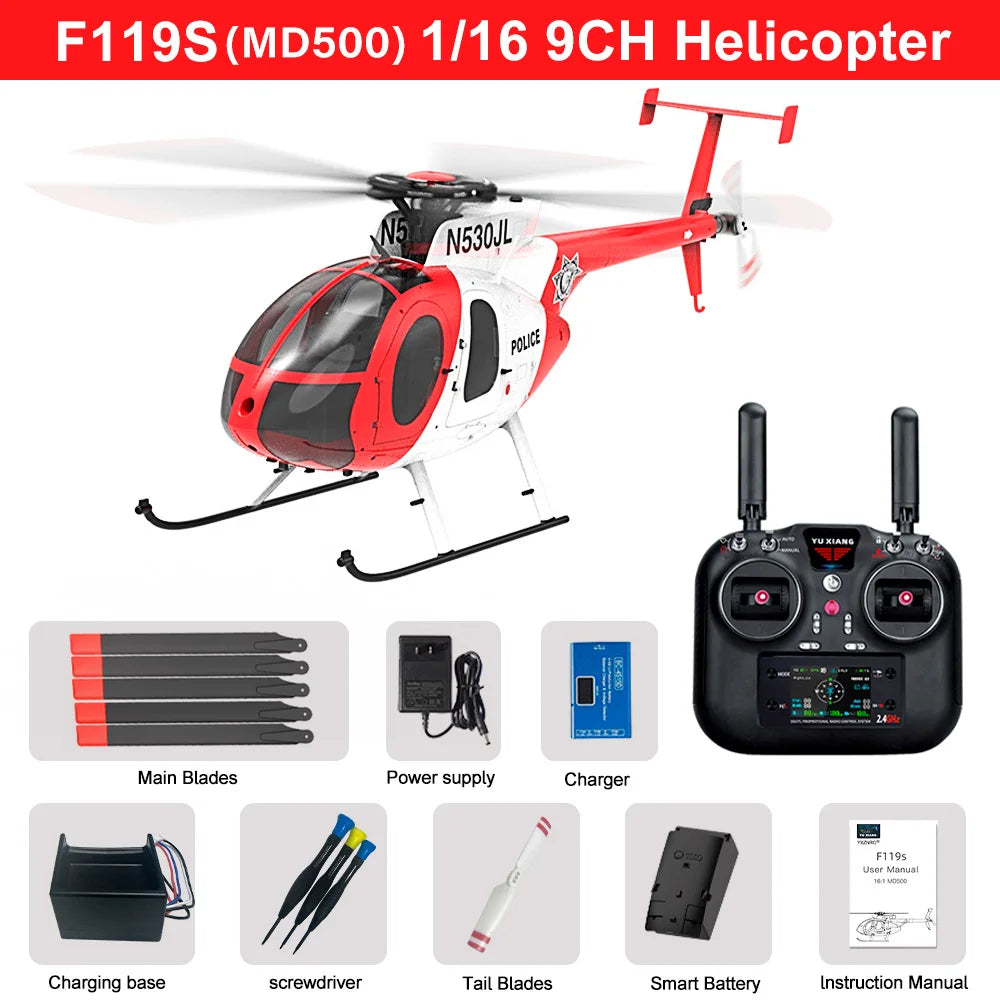 YUXIANG 1/16 F119S(MD500) 9CH GPS RC Helicopter
