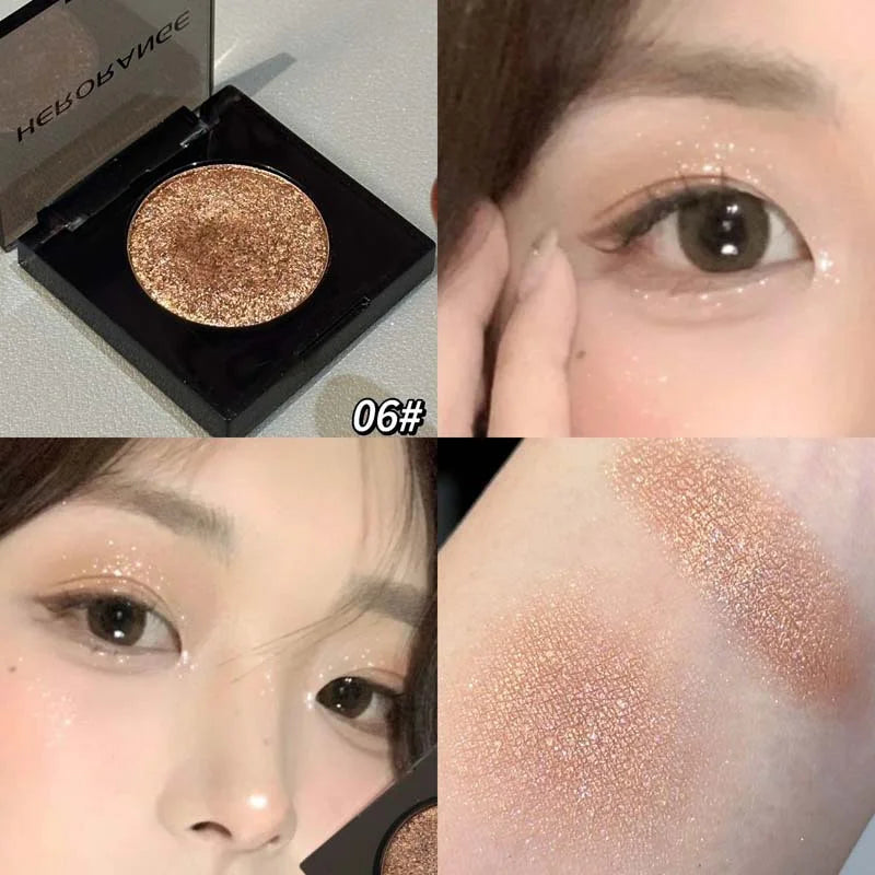 Herorange Pearl Eyeshadow Fine Shimmer Pigmented Non Clumping Brightening Highlight Beginner Friendly