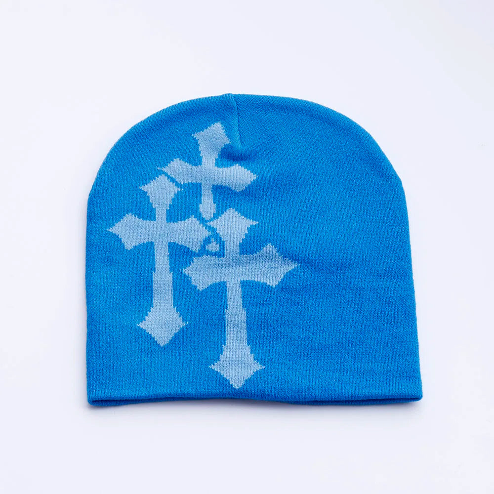 New Cartoon cross Beanies Hat Men Winter Autunm Warm Knitted Bonnet Cap Soft Wool Skullies Beanies Caps Boys Gifts