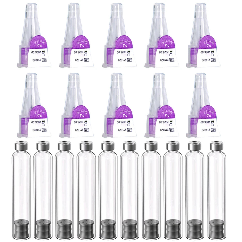 Black Magic Pen Accurate Dosage Kit 3ml Empty Cassette Bottle Cartridges Disposable 4/6/8mm Pen Tip for Insulin Injection Pen