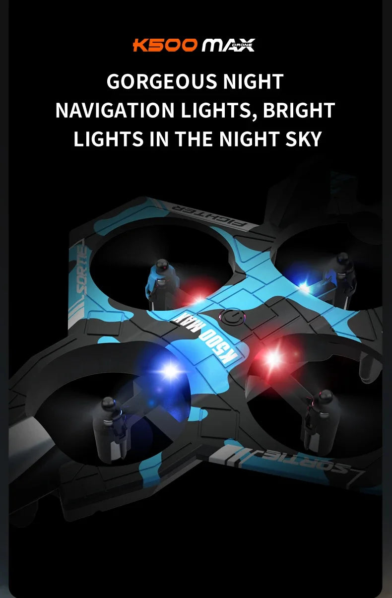 K500 MAX RC Plane Fighter 2.4G Remote Control Stunt Glider 360 ° Rolling Flight Flying EPP Foam Airplane with LED Toys for Kids